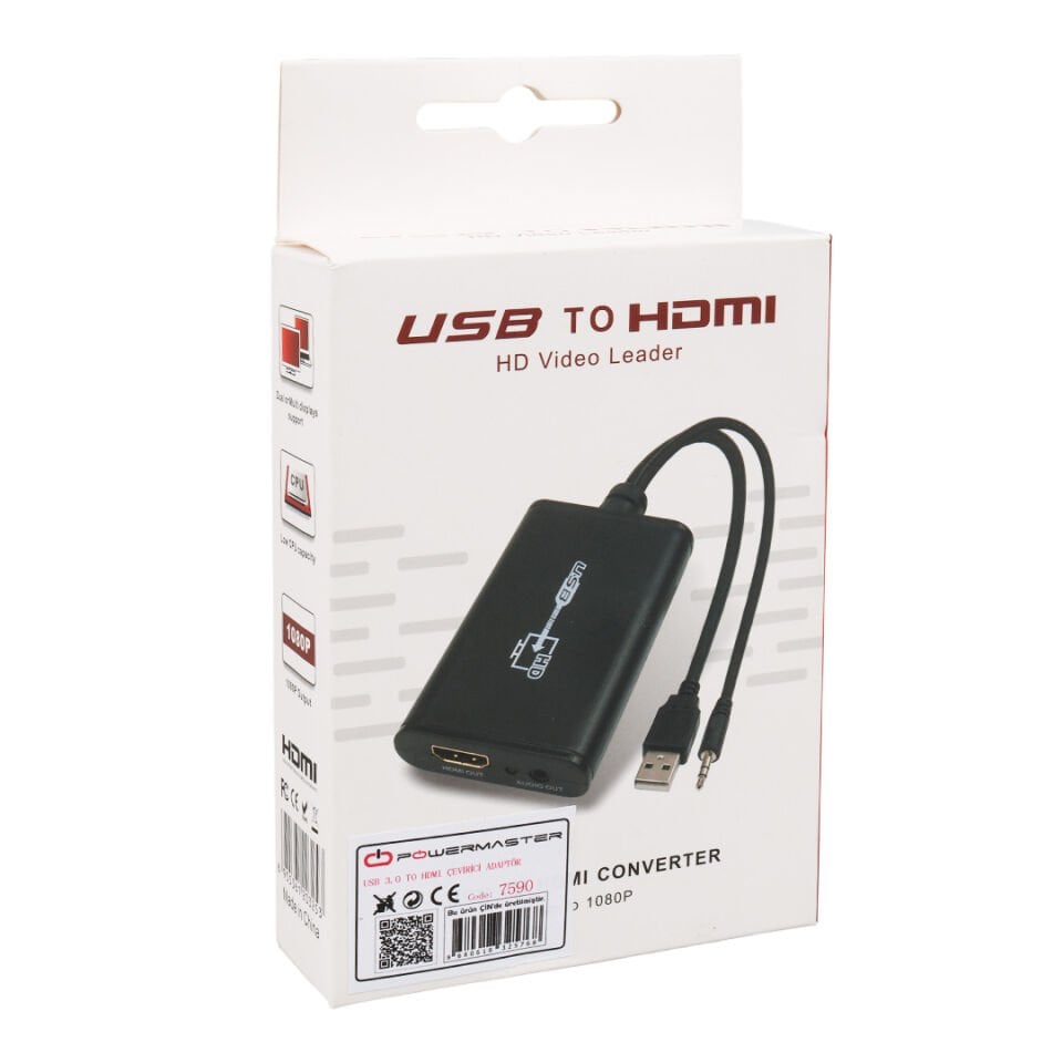 PowerMaster PM-7590 USB 3.0 TO HDMI Görüntü Çevirici Adaptör