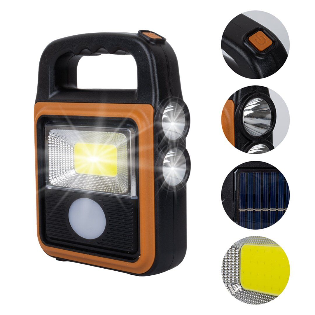 PowerMaster HS-8020C COB LED Solar Şarjlı El Feneri Işıldak