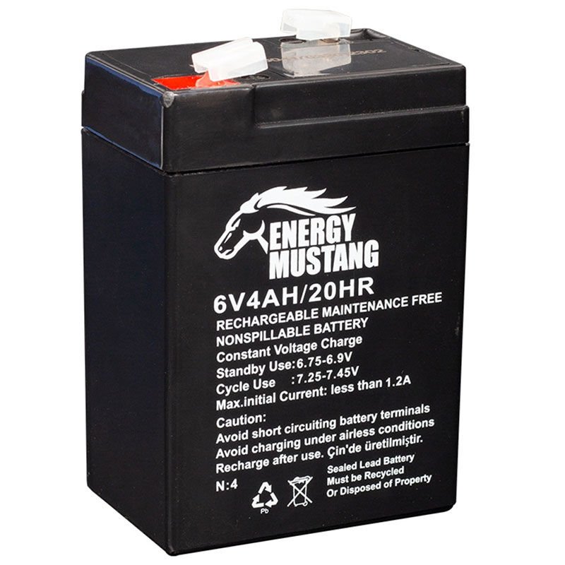 Energy Mustang 6 Volt 4 Amper Kuru Işıldak Aküsü