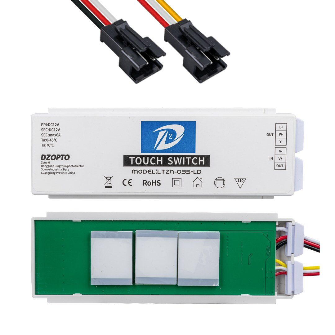 PowerMaster LTZN-035-LD Üç Tuşlu 3 Renk Led Şerit Dokunmatik Kontrol Butonu