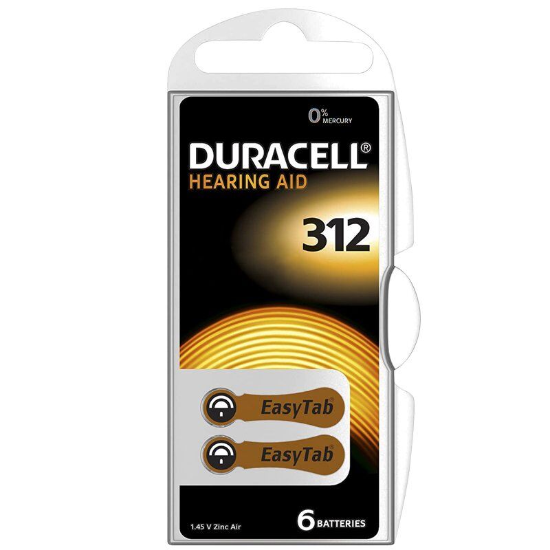Duracell 312 No Kulaklık İşitme Cihazı Pili (6'lı Paket)