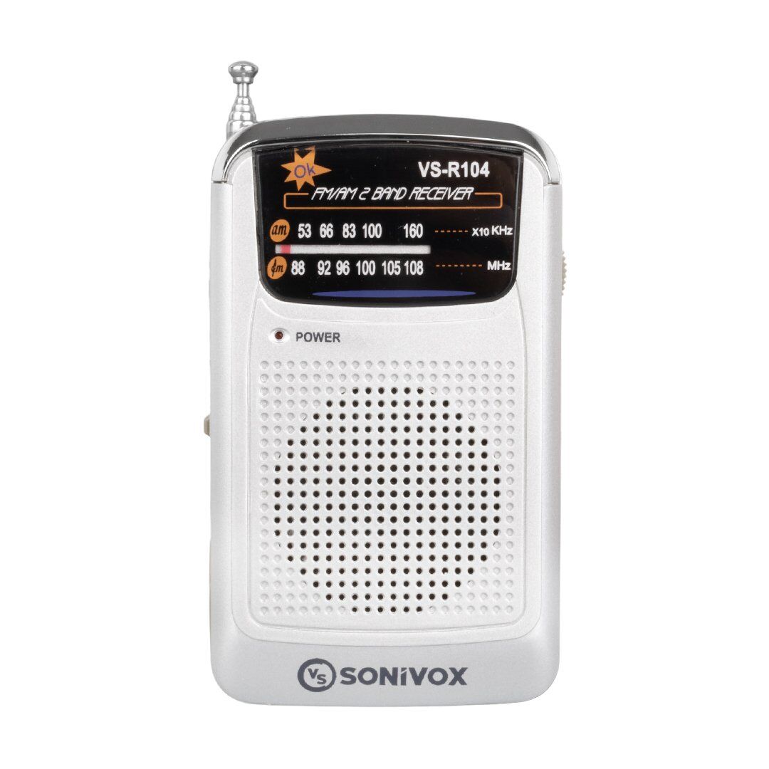 Sonivox VS-R104 Gümüş Renk Analog Fm Radyo