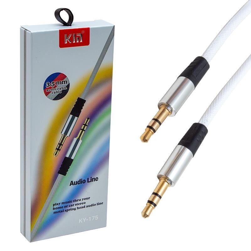 Powermaster 3.5 Mm Erkek/Erkek Beyaz Stereo Aux Kablo