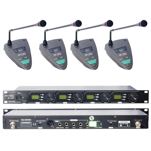 Magicvoice MV-1404K Uhf 4 Kablosuz Kürsü Mikrofonu