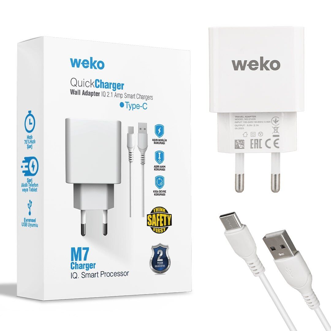 Weko WK-21435 M7 2.1 Amper Telefon Şarj Adaptörü