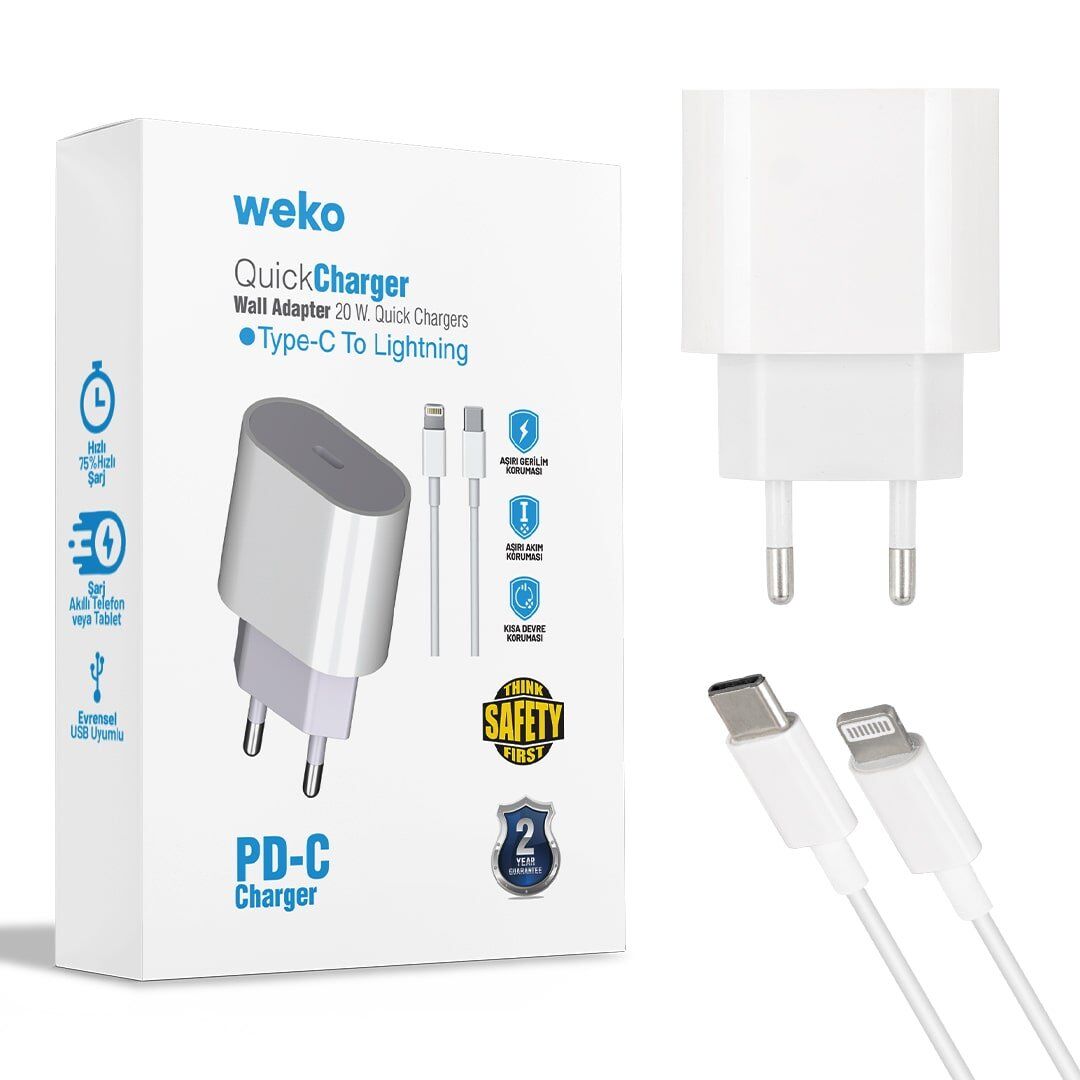 Weko WK-21443 PD-C 20 Watt Telefon Şarj Adaptörü