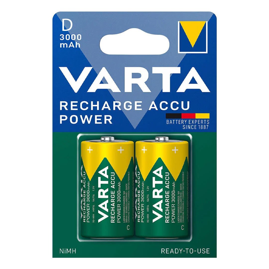 Varta 1.2 Volt - 3000 mAh Ni-MH Büyük D Boy Şarjlı Pil