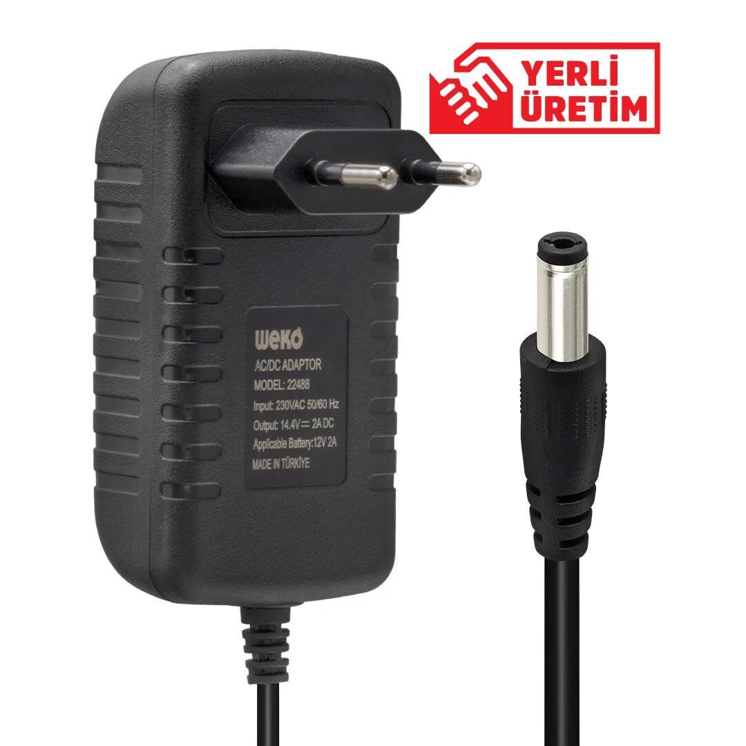 Weko 14.4 Volt - 2 Amper 5.5x2.5 Uçlu Akü Şarj Cihazı