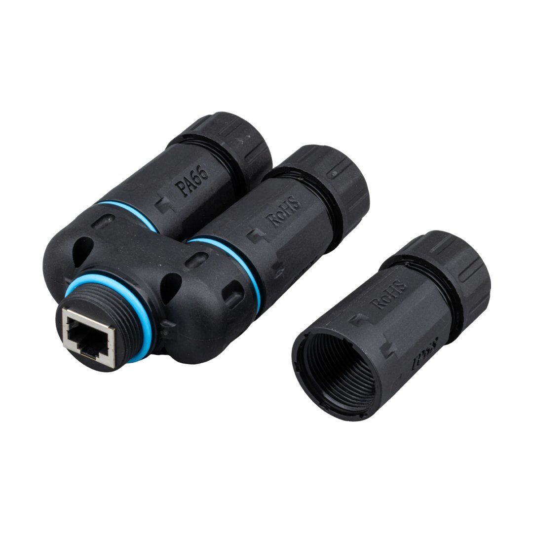 PowerMaster PM-24590 Dişi - 2x Dişi IP68 Su Geçirmez RJ45 Konnektör