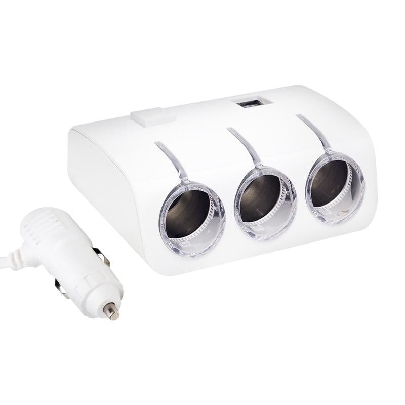 Powermaster 12V/24V Çift Usb'li 3'Lü Oto Çakmak Çoklayıcı