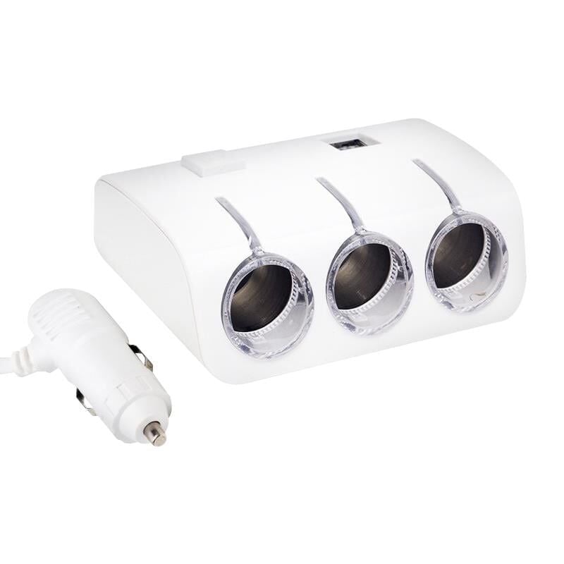 Powermaster 12V/24V Çift Usb'li 3'Lü Oto Çakmak Çoklayıcı