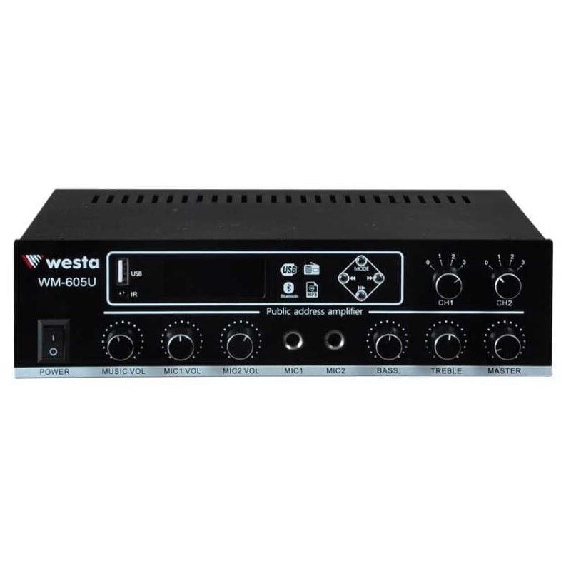 Westa WM-605U USB-Bluetooth 2 Bölgeli 100 Watt Trafolu Anfi
