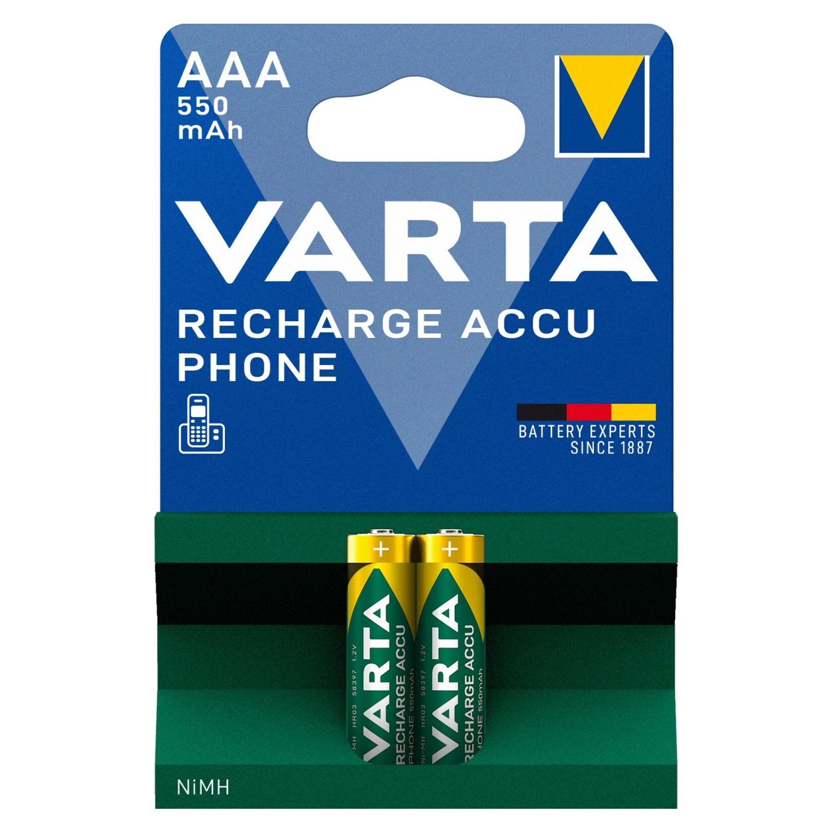 Varta Ni-Mh 1.2 Volt 550 mA AAA Şarjlı 2'li İnce Kalem Pil