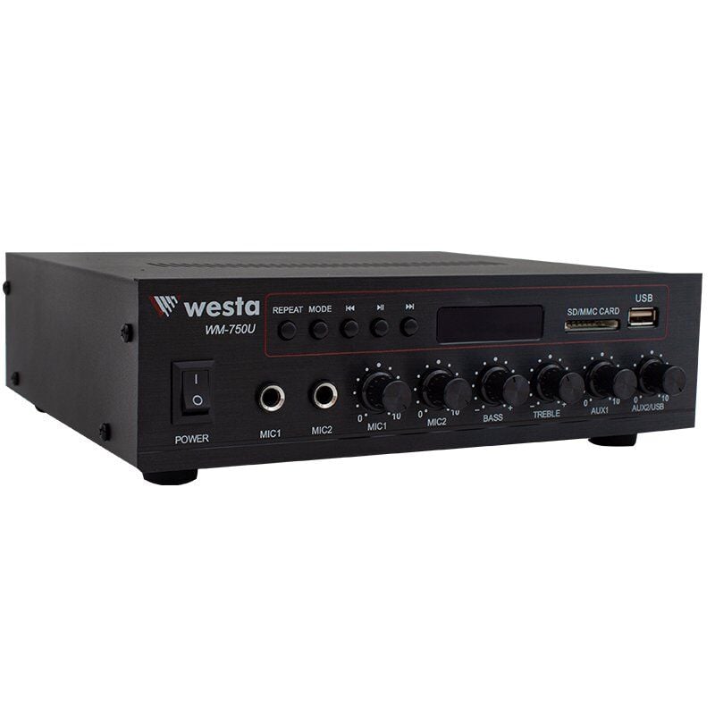 Westa WM-750U 80 Watt 2 Mikrofon Girişli Trafolu Anfi