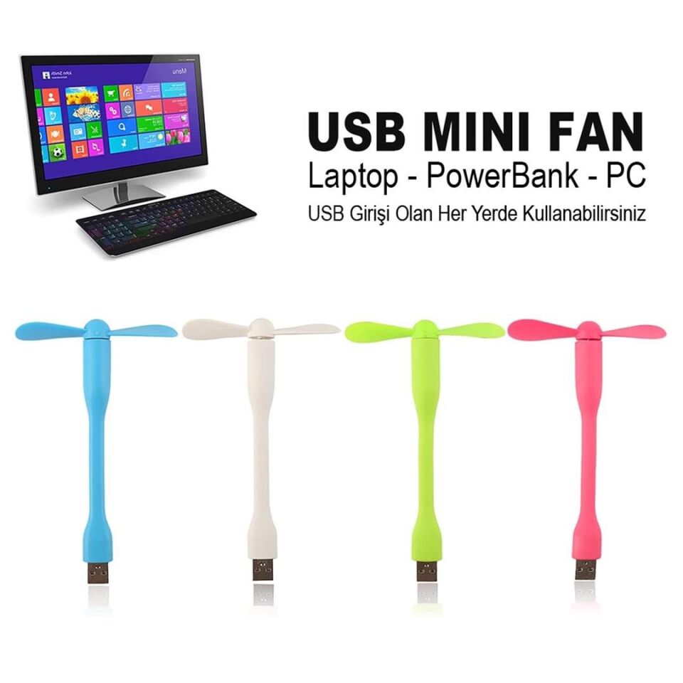 Powermaster Taşınabilir Esnek USB Mini Fan Vantilatör