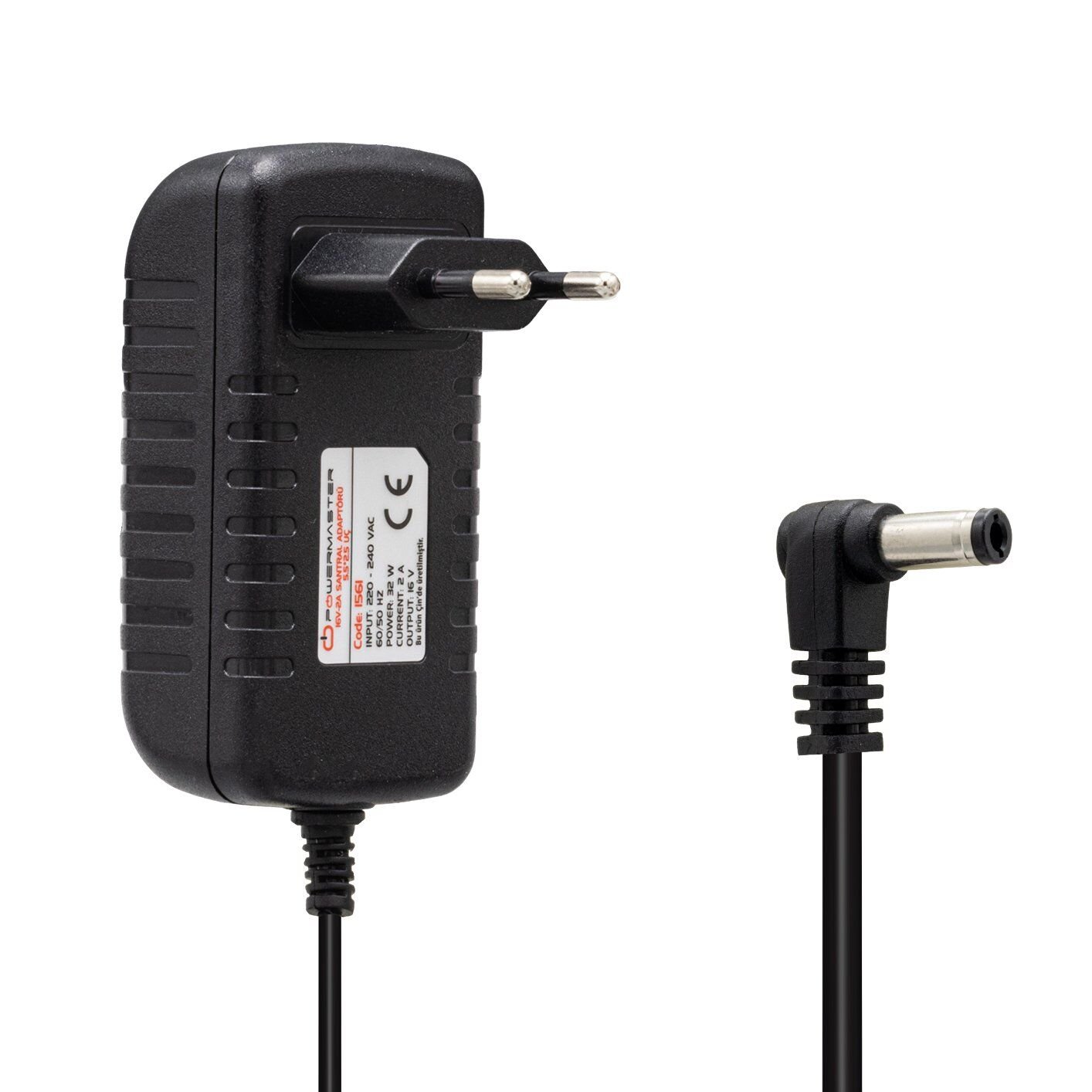 Powermaster PM-1561 16 Volt - 2 Amper 5.5*2.5 Mm Uçlu Santral Power Jacklı Adaptörü