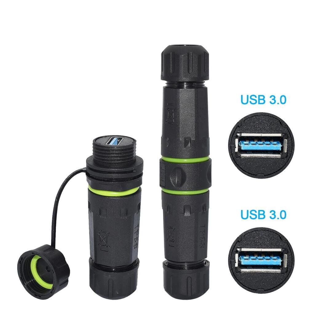 Powermaster Dişi - Dişi IP68 Su Geçirmez 3.0 USB-A Konnektör