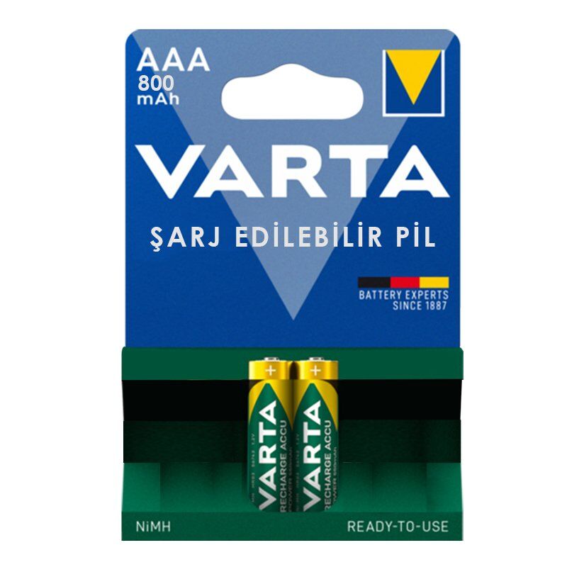 Varta 56703 1.2V 800 mAh Şarjlı AAA İnce Kalem Pil