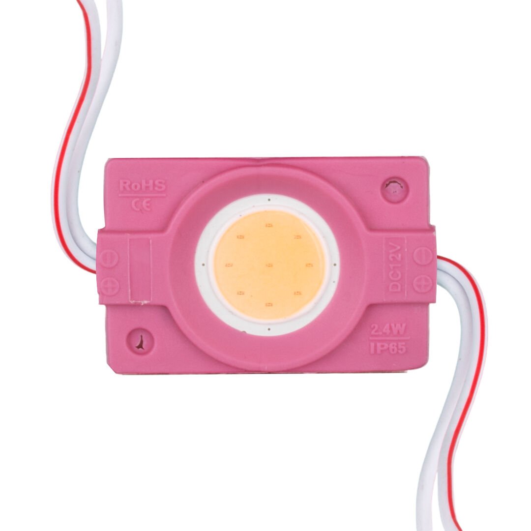 Powermaster 12 Volt 2.4 Watt Pembe Cob Modül Led - 40x22 Mm
