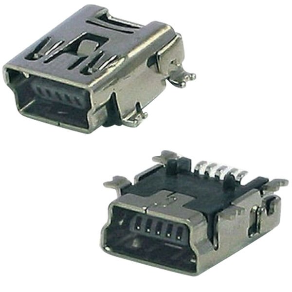 USB 5 Pin Yatık Şase Mini USB 5 Pin 90
