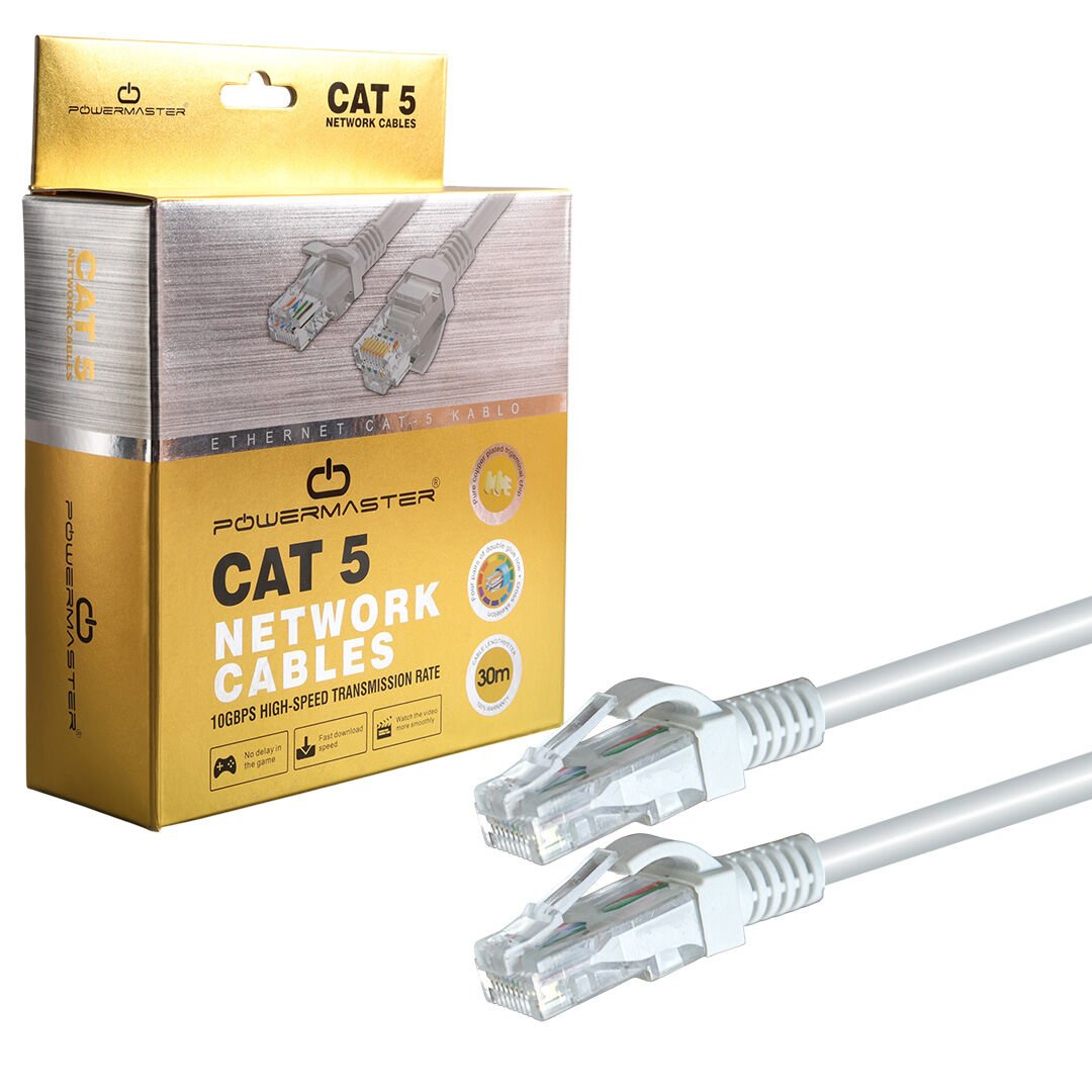 PowerMaster Cat5 30 Metre RJ45 Patch İnternet Kablosu