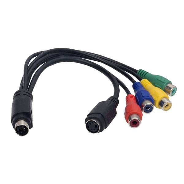 MMI Erkek 7 Pin Dişi 4 Pin S-Video To 4 RCA RGB Görüntü Kablosu