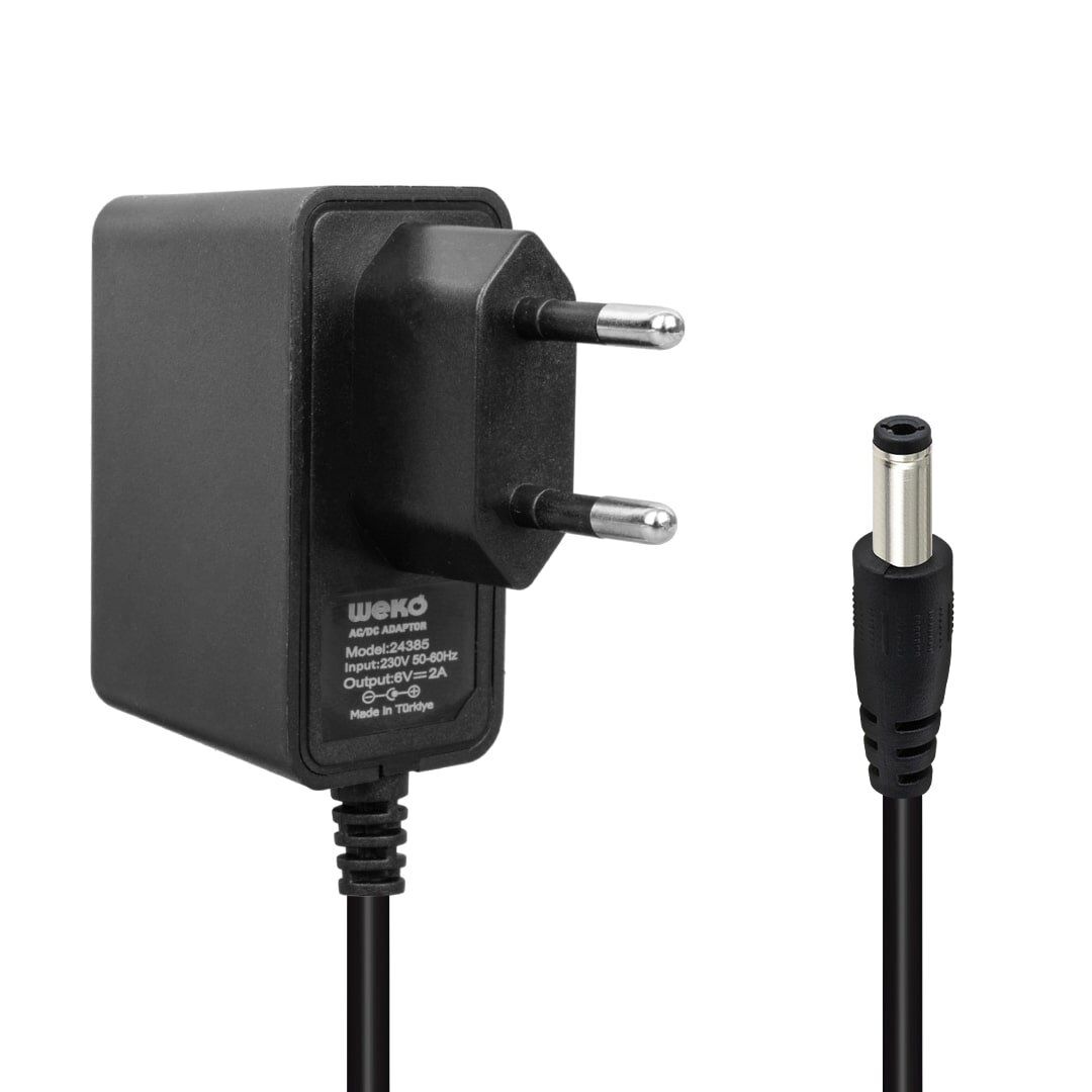 Weko 6 Volt 2 Amper 5.5*2.5 Uçlu Yerli Üretim Priz Tipi Adaptör