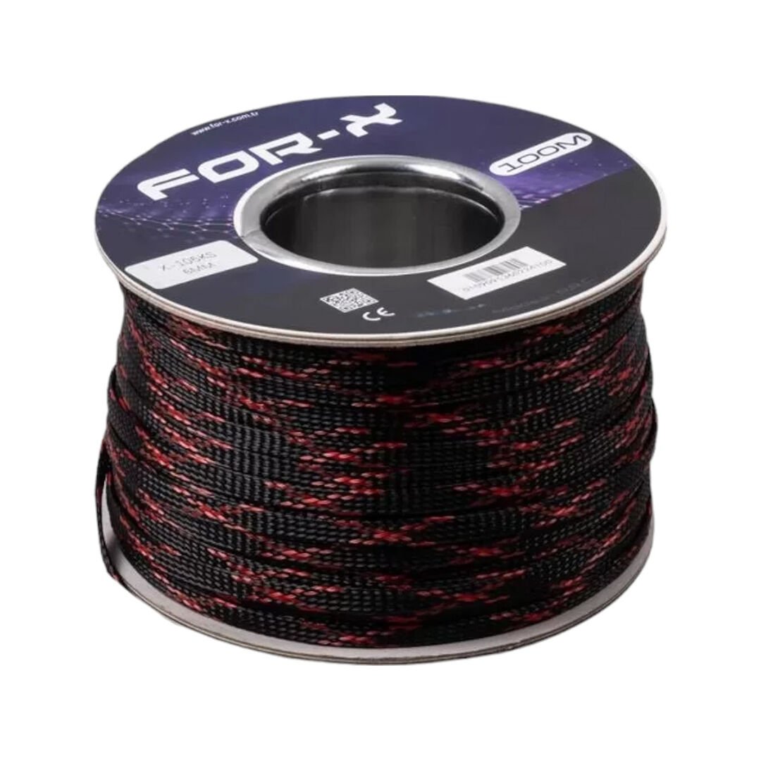 For-X X-106KS Kırmızı-Siyah 6mm 100 Metre Kablo Çorabı