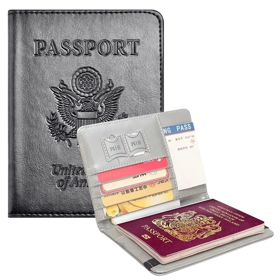 Sunup SN-26342 Amerika USA Kapaklı Suni Deri Pasaport Kılıfı