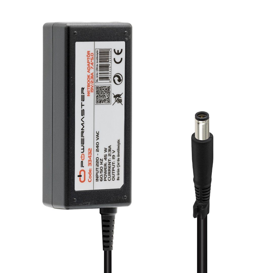 Powermaster PM-33432 19.5 Volt - 2.31 Amper 7.4*5.0 Mm Uçlu Adaptör (Dell Notebook)