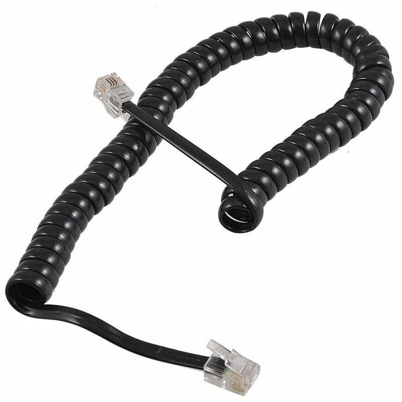 Powermaster Siyah Telefon Spiral Kablo 4P/4C
