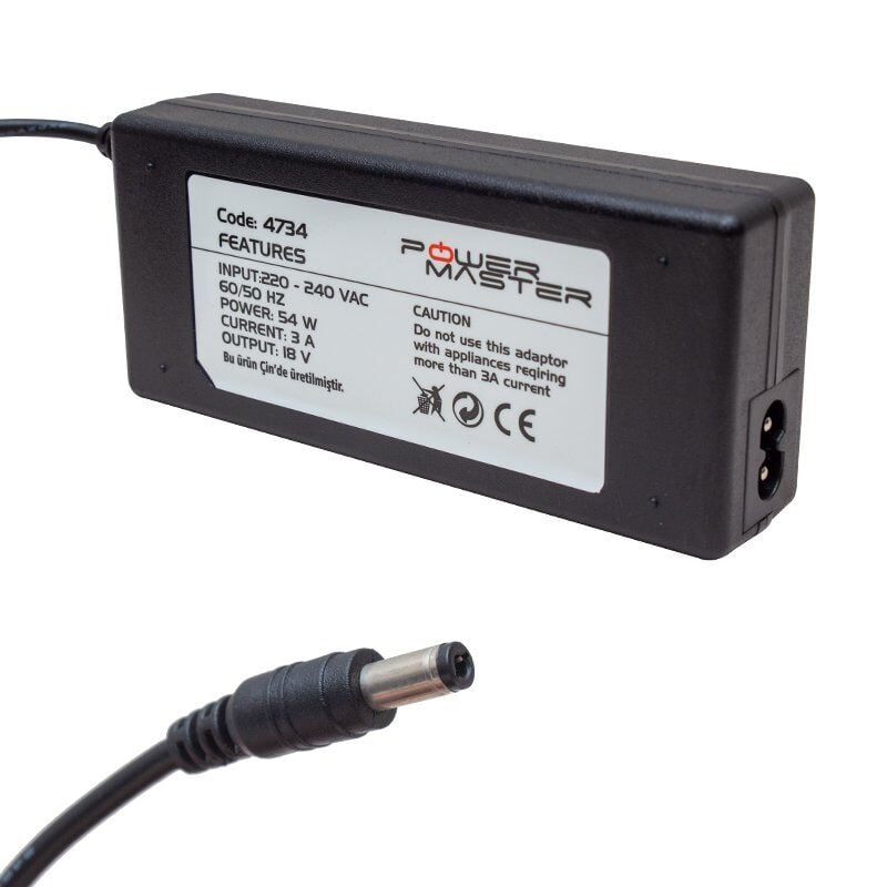 Powermaster PM-4734 18 Volt - 3 Amper 5.5*2.5 Mm Uçlu Santral Adaptörü