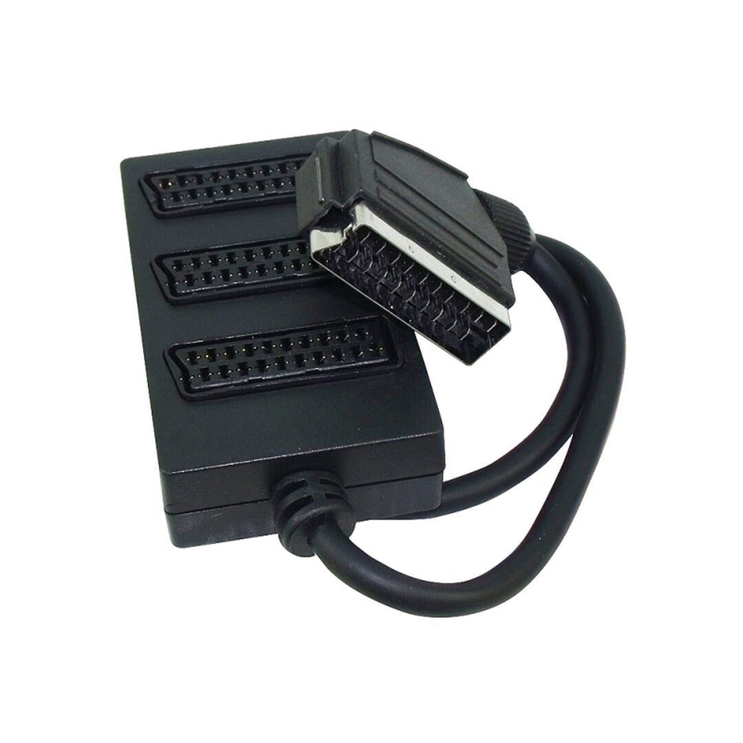 Elektromer 3’lü Scart Dağıtıcı (1 Erkek - 3 Dişi Scart)