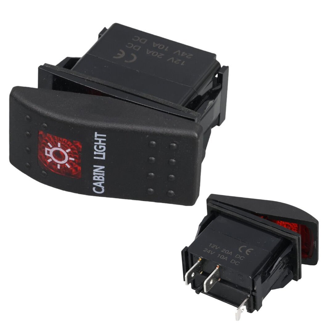 Powermaster Işıklı 3 Pinli On-Off 12-24V Marin Switch