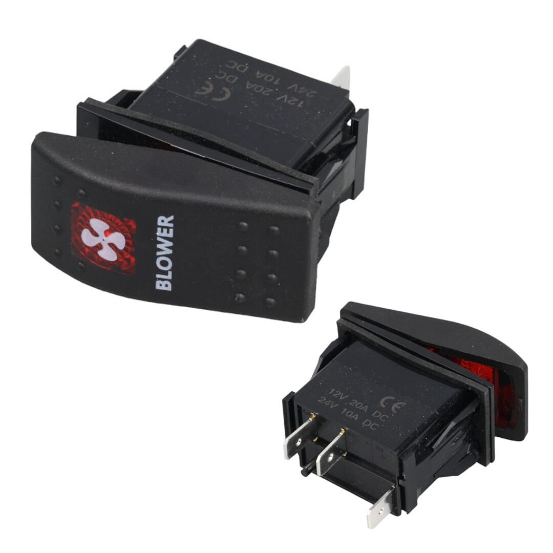 Powermaster Havalandırma Sembollü Işıklı 3 Pinli On-Off 12-24V Marin Switch