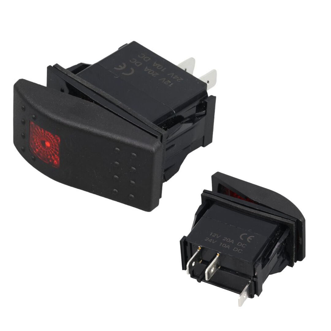 Powermaster Işıklı Sembollü 3 Pinli On-Off 12-24V Marin Switch