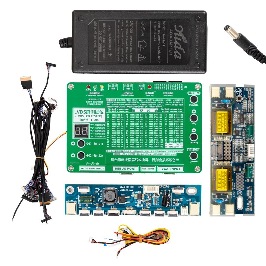 Lvds T-60S 4 Parça Kablo Lcd/Led Tv Panel Test Cihazı
