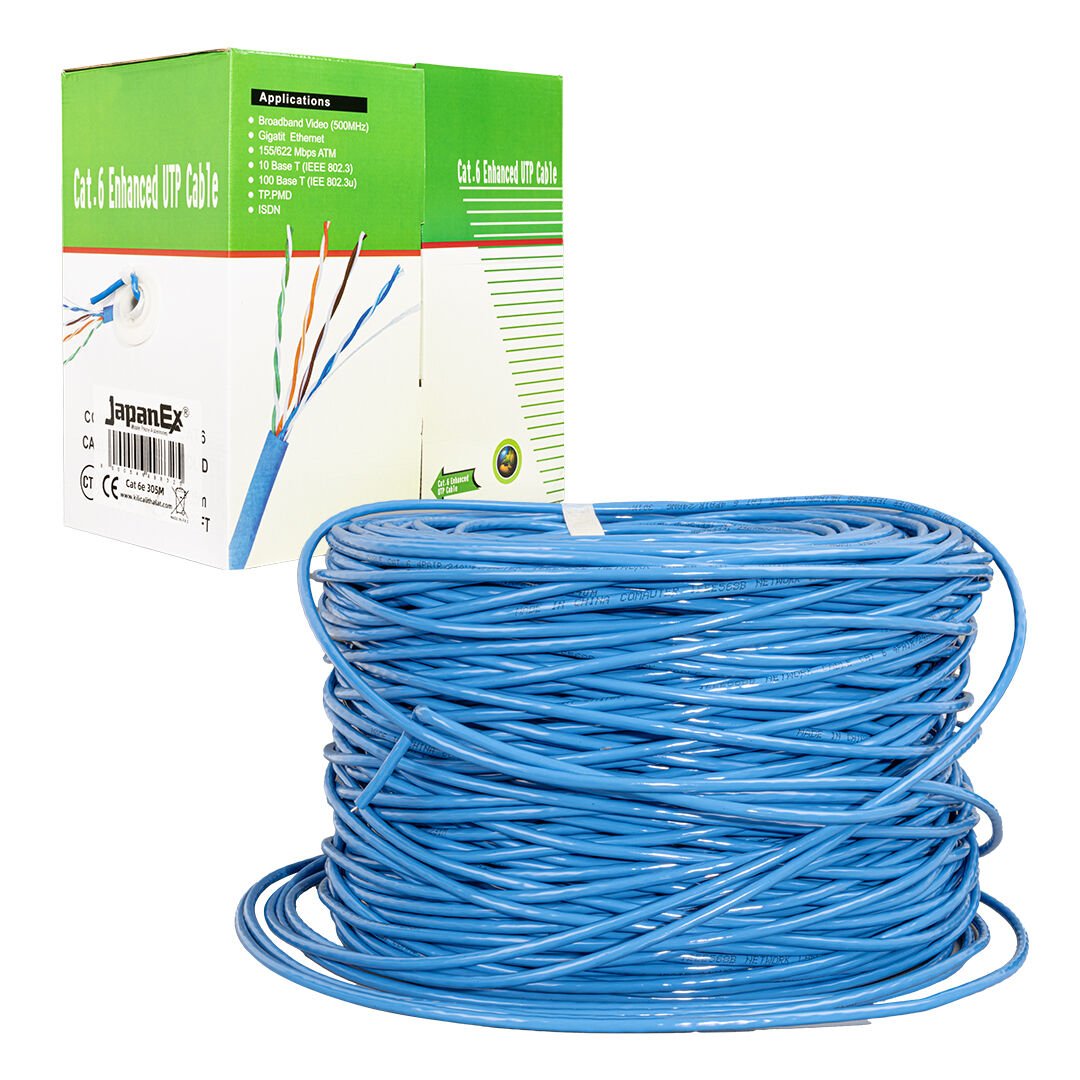 Japanex 25 AWG Mavi 305 Metre Network Cat6 Data Kablosu