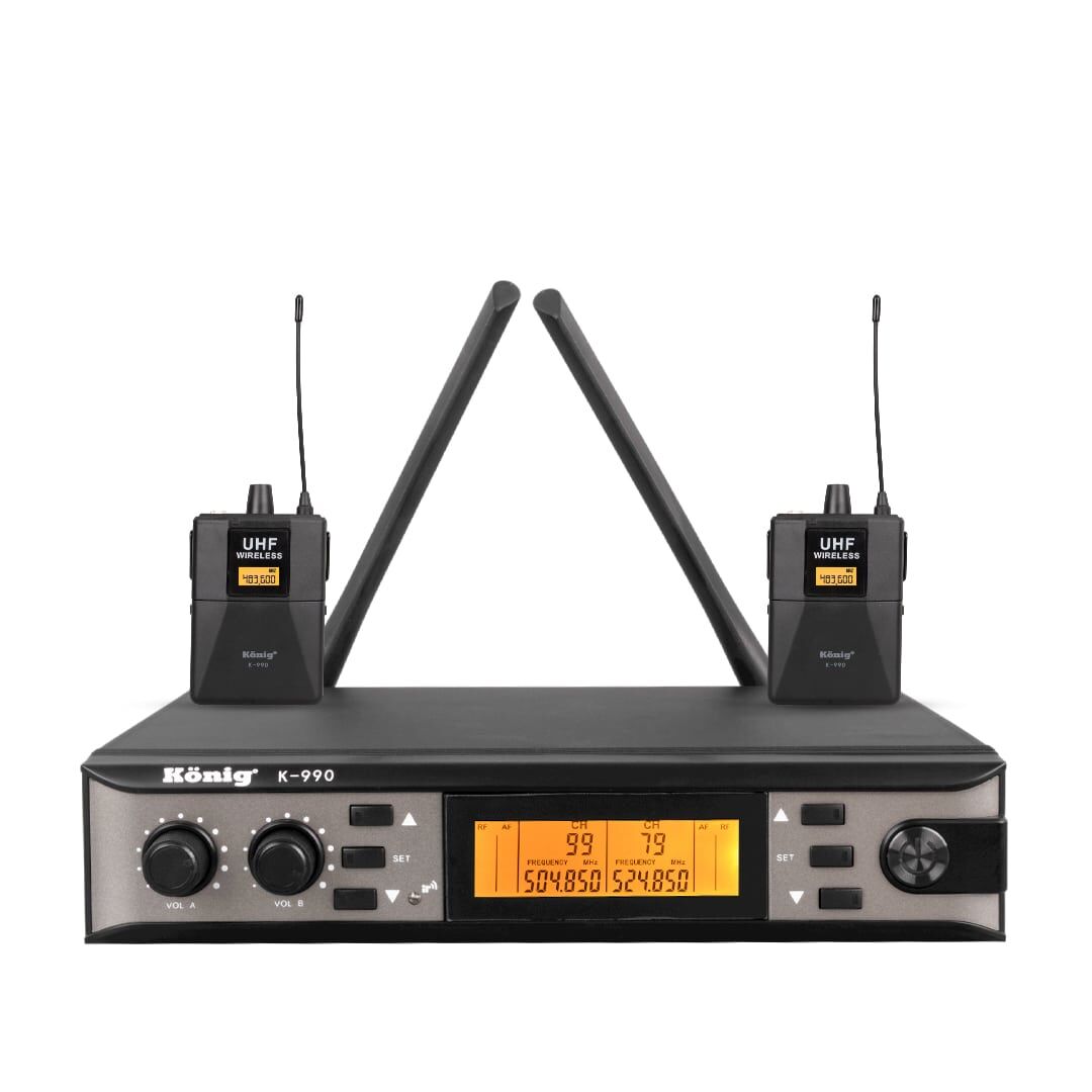 König K-990 Y-Y Çift Kanal UHF Telsiz Yaka Mikrofon