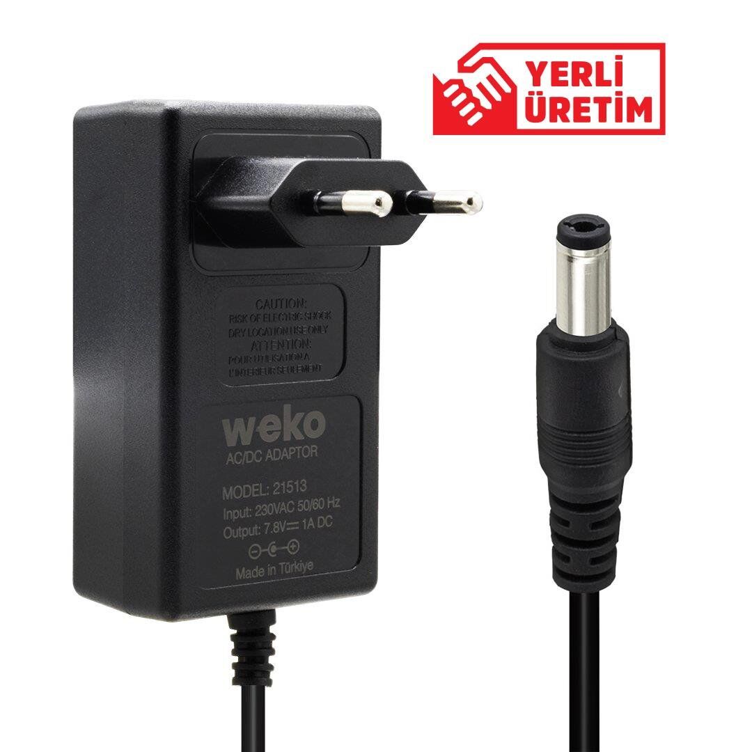 Weko 7.8 Volt 1 Amper 7.8 Watt 5.5x2.5 Uçlu Adaptör