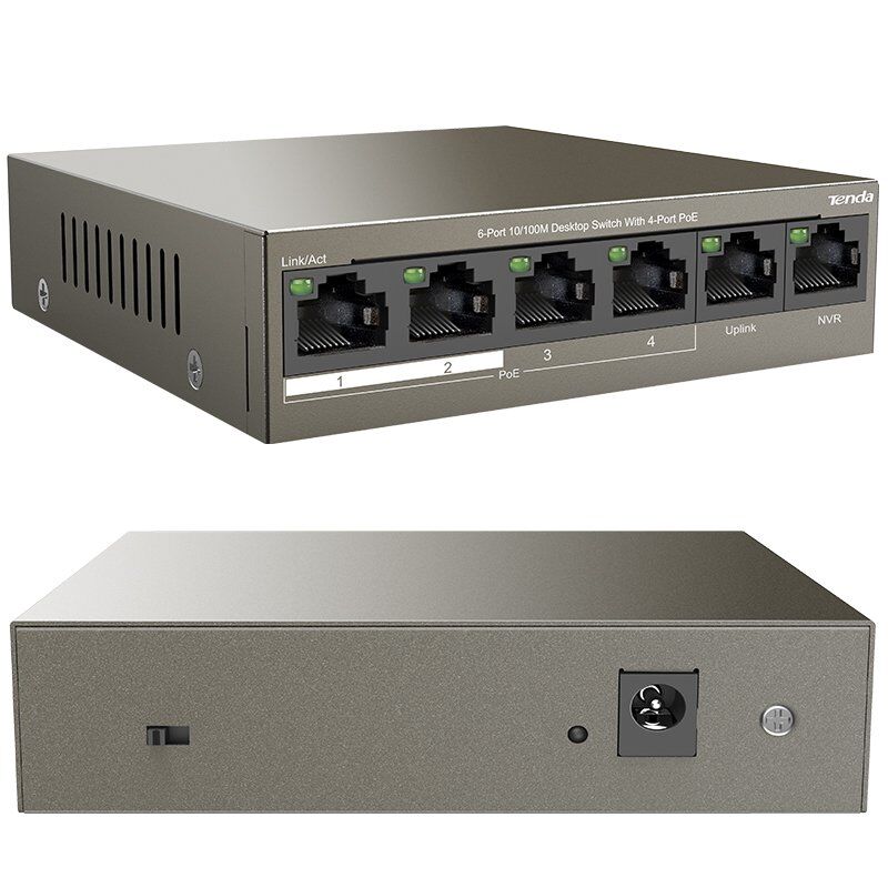 Tenda TEF1106P 2 x Uplink + 4 Port Poe Ethernet Switch
