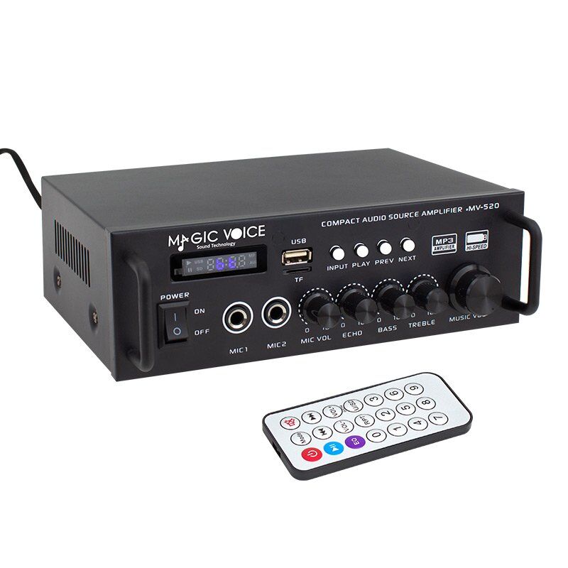MagicVoice MV-520 30Watt USB/SD/UK Bluetooth 2 Giriş 220/12V Trafosuz Amfi - Anfi