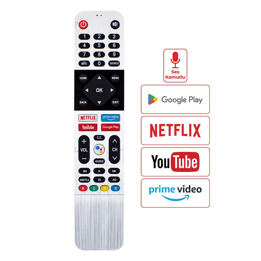 Arçelik - Beko - Grundig Ses Komutlu Lcd Led TV Kumanda