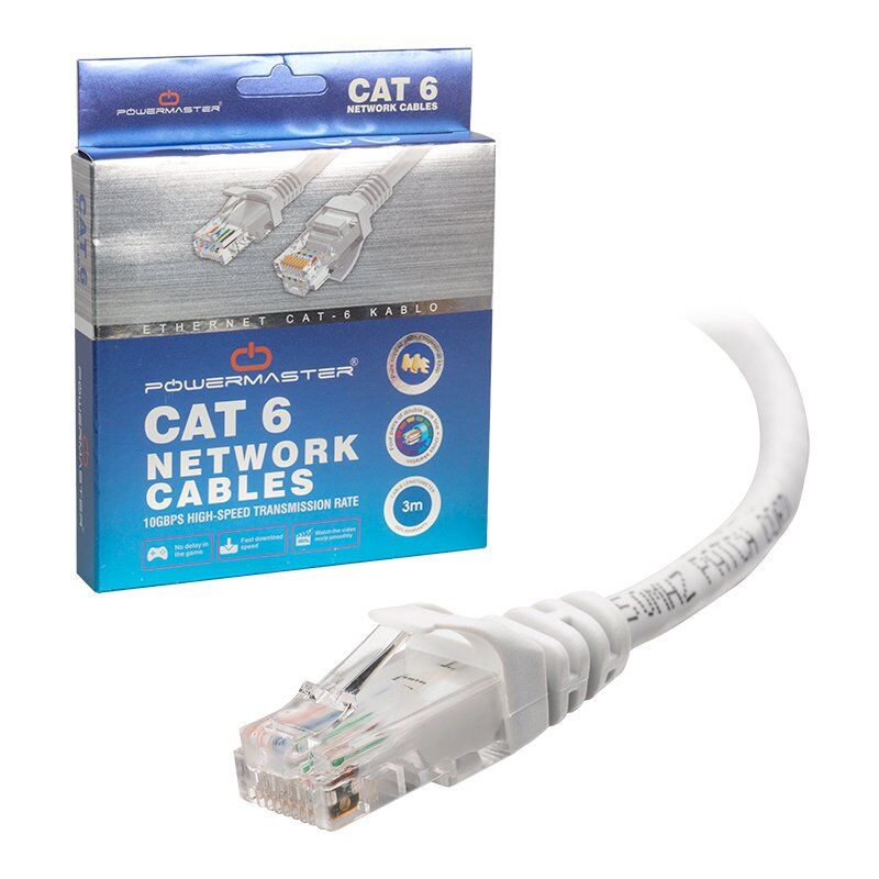 PowerMaster PM-3854 3 Metre Cat6 RJ45 Patch Ethernet Kablosu
