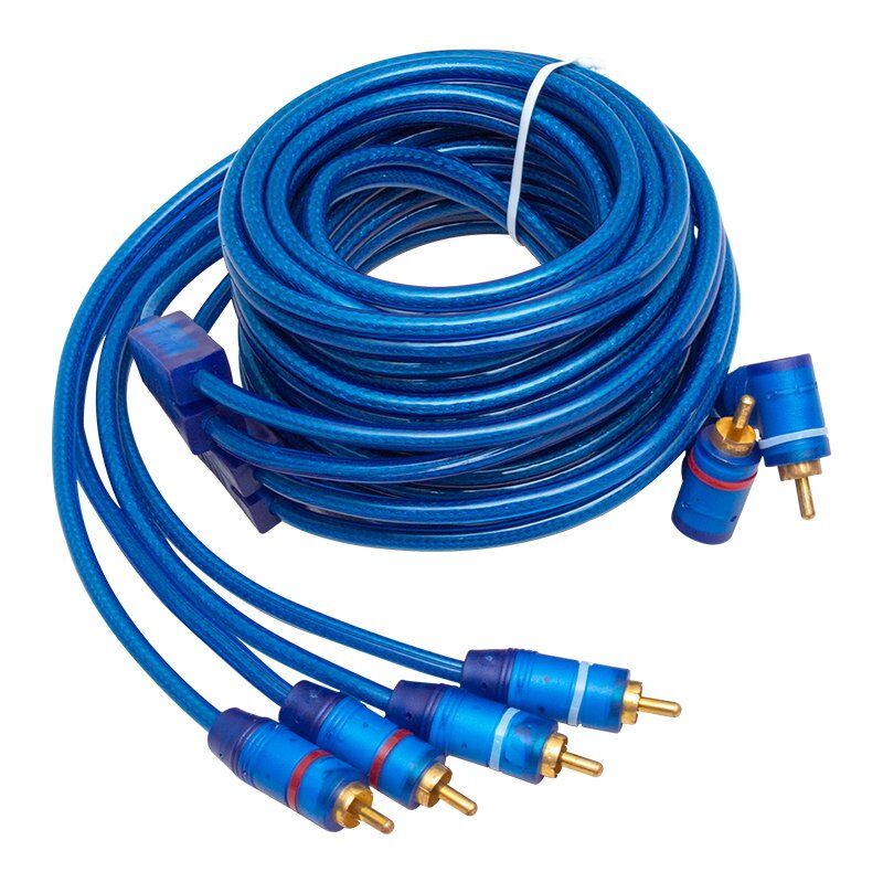 Powermaster 2 Rca Erkek + 4 Rca Erkek 5 Metre Mavi Kablo