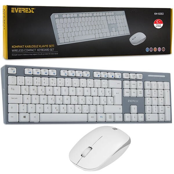 Everest KM-6063 Q Multimedya Kablosuz Klavye + Mouse Set