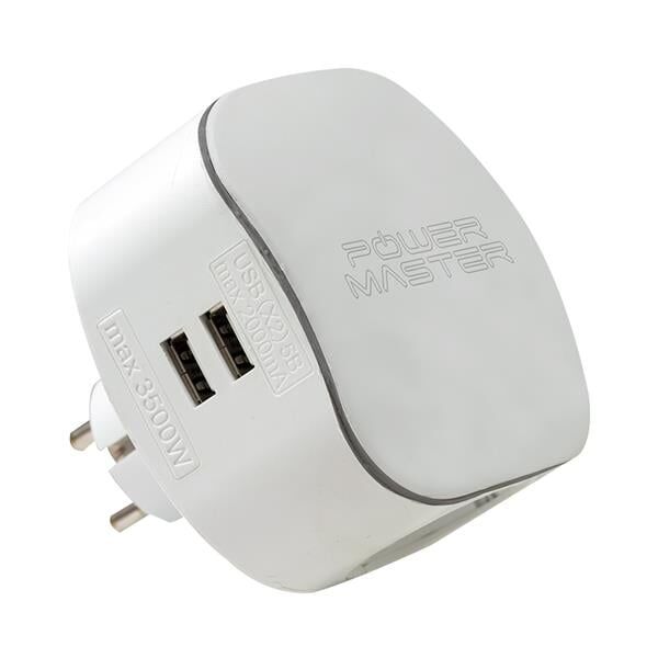 Powermaster PM-17593 Çift Usb'li Kablosuz Üçlü Fiş