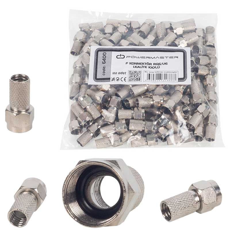 Powermaster F Konnektör RG6/U6 (100'lü Paket)