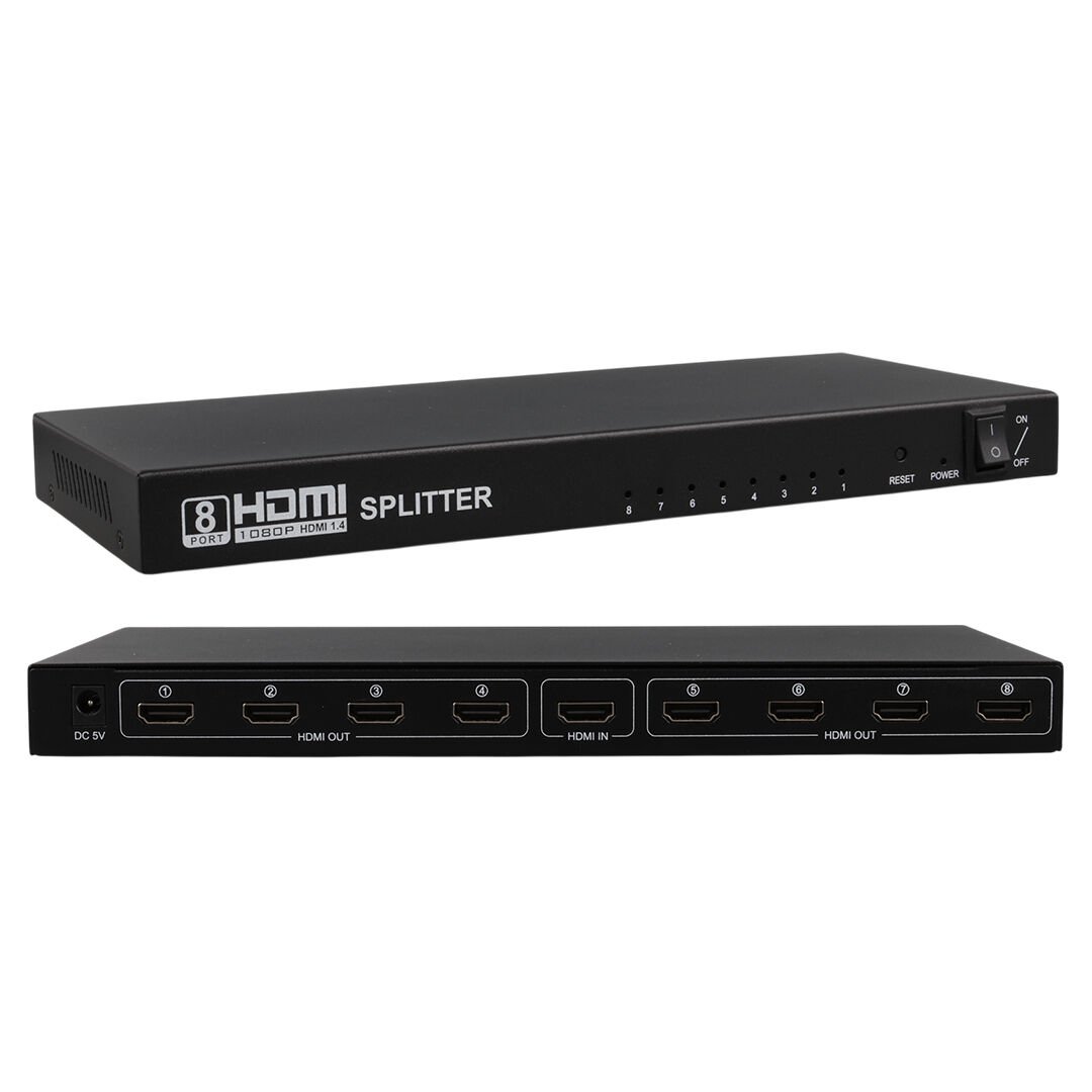 PowerMaster 1 Giriş 8 Çıkış Port 1080P FHD HDMI Dağıtıcı