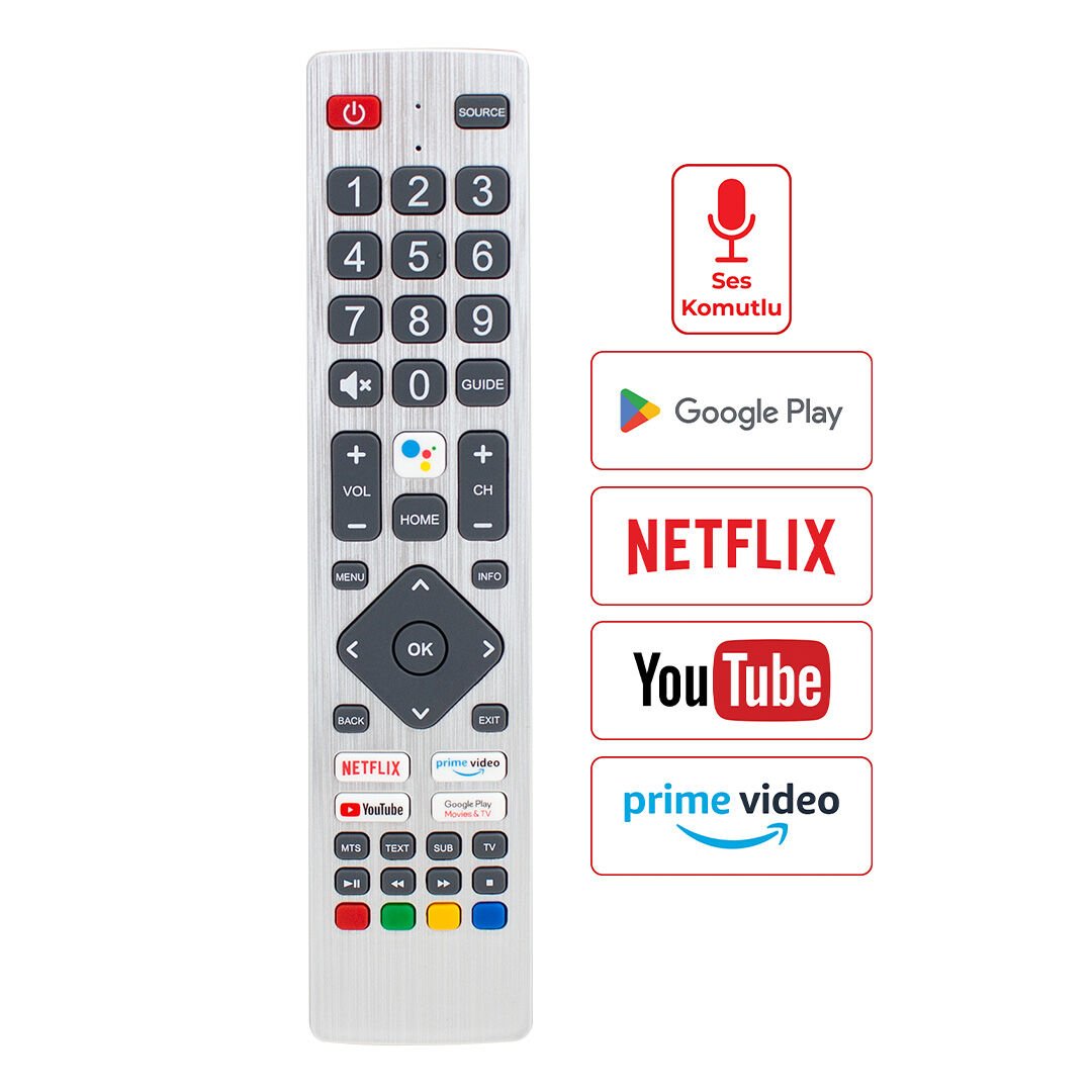 Sharp SH-V1 Netflix-Youtube-Google Play-Prime Video Ses Komutlu Lcd-Led Tv Kumanda